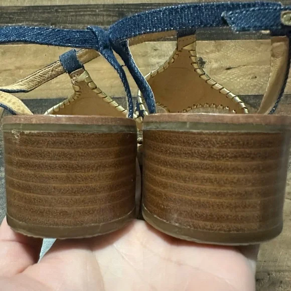 Jack Rogers ‘Elise’ Denim Heel Sandals - Picture 5 of 9